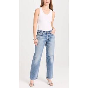Moussy Vintage Ballard Wide Straight Jeans in Light Blue 111 28